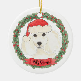 Personalisiertes Weiße Poodle Keramik Ornament