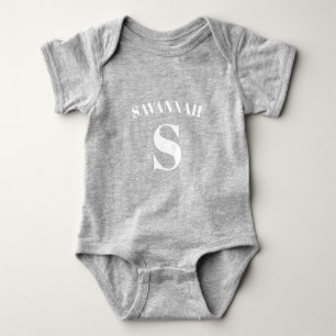 Personalisiertes weißes benutzerdefiniertes Namens Baby Strampler