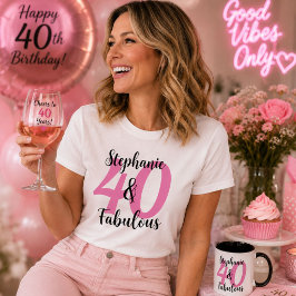Personalisiertes weißes Geburtstags-T-Shirt 40 & F T-Shirt