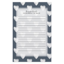 Personalisiertes weißes Herz über Navy Blue