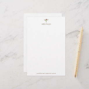 Personalisiertes Weißes Hummingbird-Stationery Briefpapier