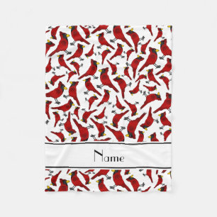 Personalisiertes weißes Kardinalsnamensmuster Fleecedecke