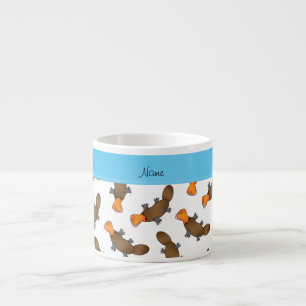 Personalisiertes weißes platypus Namensmuster Espressotasse