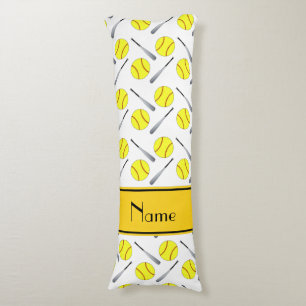 Personalisiertes weißes Softballnamensmuster Seitenschläferkissen