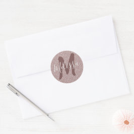 Personalisiertes Weißgold und Goldpaisley mit Rose Runder Aufkleber