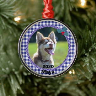 Personalisiertes Welpen-Hund-Foto Ornament Aus Metall