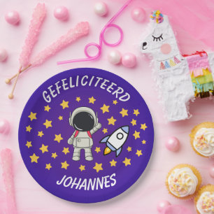 Personalisiertes Weltraum-Kinderbrett - Pappteller