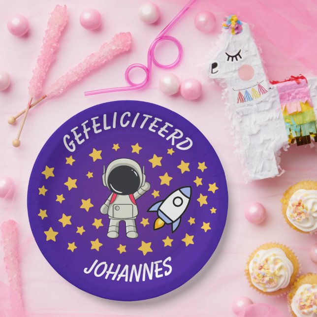 Personalisiertes Weltraum-Kinderbrett - Pappteller (Party)