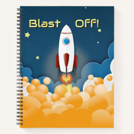 Personalisiertes Weltraum-Raketen-Schiff  Notizbuch