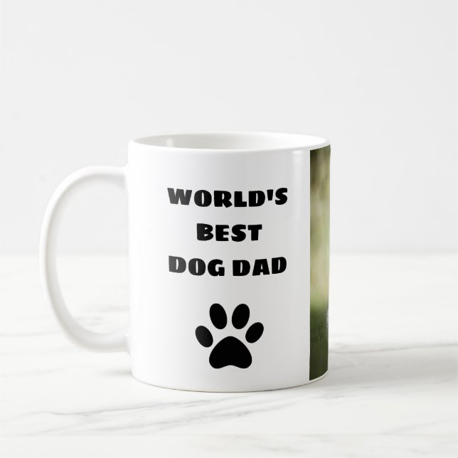 Personalisiertes, weltweit bester Hund-Vater-Custo Kaffeetasse (Links)