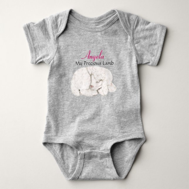 Personalisiertes Wertvolles Lamm Baby Strampler (Vorderseite)