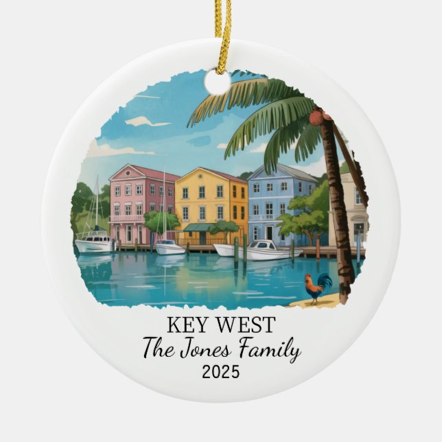 Personalisiertes West-Schloss, Florida Staat Keramik Ornament (Vorne)
