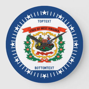 Personalisiertes West Virginia State Flag Design a Große Wanduhr
