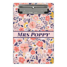 Personalisiertes Whimsical-Blumen-Clipboard für Le