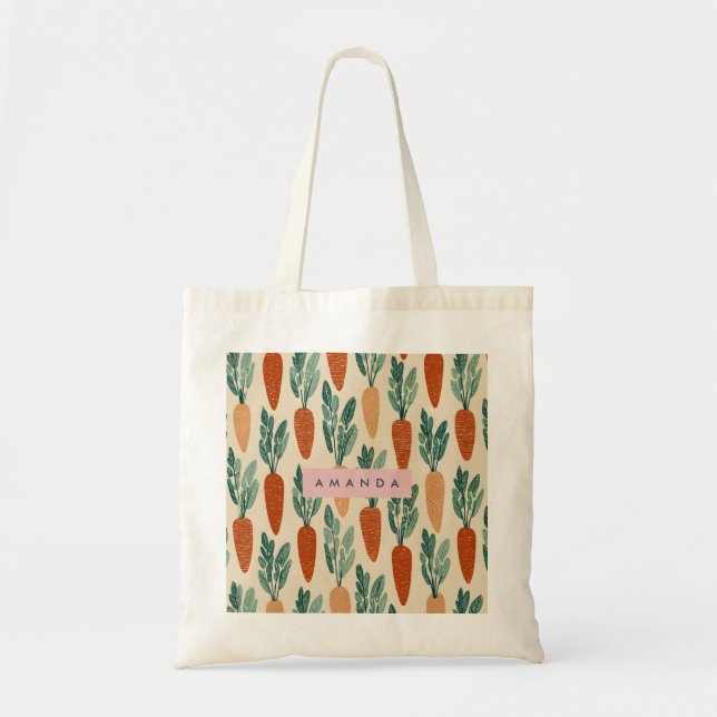 Personalisiertes Whimsical-Garten-Möhrendesign Tragetasche (Vorne)