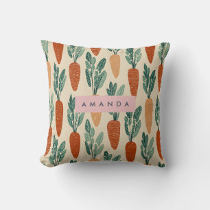 Personalisiertes Whimsical-Gartenkarottendesign Kissen