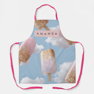 Personalisiertes Whimsical Glitter Stieleis Muster Schürze