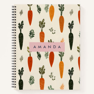 Personalisiertes Whimsical Karottenbeet Rustikal Notizbuch