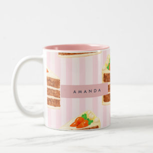 Personalisiertes Whimsical Karottenkuchen-Muster Zweifarbige Tasse