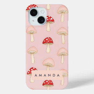 Personalisiertes Whimsical-Rot-Pink-Pilzmuster Case-Mate iPhone Hülle