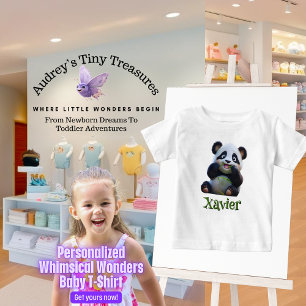 Personalisiertes Whimsical Wonders Panda Baby T-Sh T-shirt