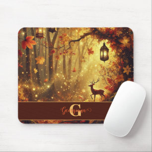 Personalisiertes Whimsisches Goldenes Waldland Mousepad