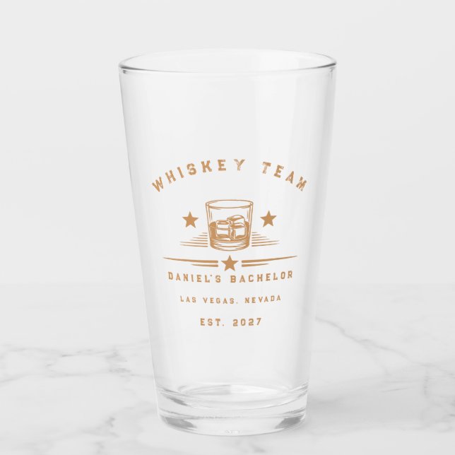 Personalisiertes Whiskey-Wochenende-Junggesellenab Glas (Vorderseite)