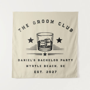 Personalisiertes Whiskey-Wochenende-Junggesellenab Wandteppich