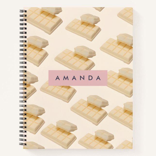 Personalisiertes White Chocolate Bar Muster Notizbuch (Vorderseite)