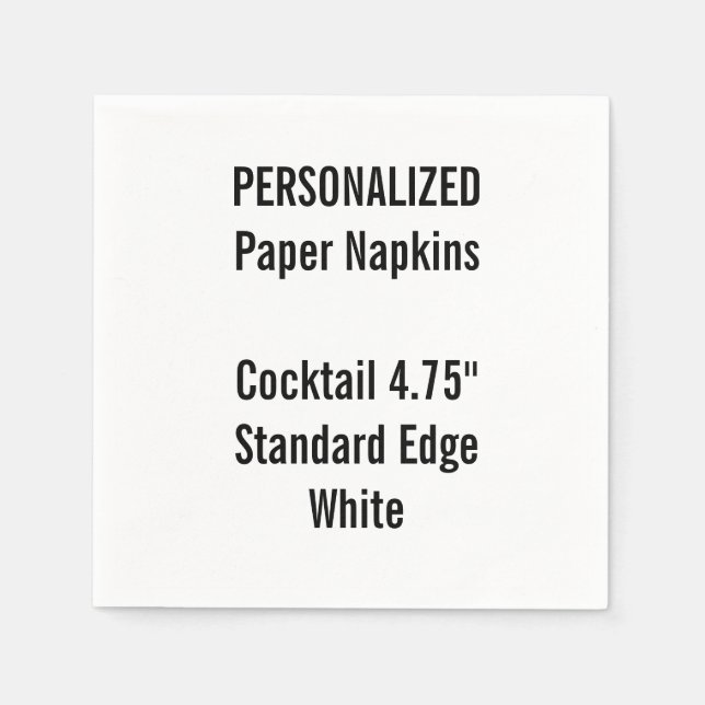 Personalisiertes White Cocktail Paper Napkins Serviette (Vorderseite)