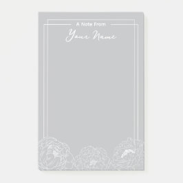 Personalisiertes White umrissenes Peonings an der  Post-it Klebezettel