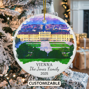 Personalisiertes Wiener Ornament, Österreich Keramik Ornament