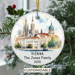 Personalisiertes Wiener Ornament, Österreich Keramik Ornament