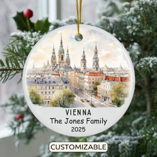 Personalisiertes Wiener Ornament, Österreich Keramik Ornament