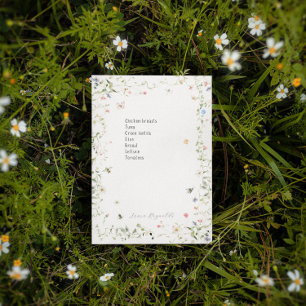 Personalisiertes Wildblumen-Hummel-Monogramm Post-it Klebezettel