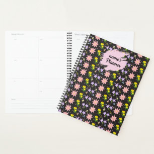 Personalisiertes Wildblumen-Muster Spiralblock Not Planer