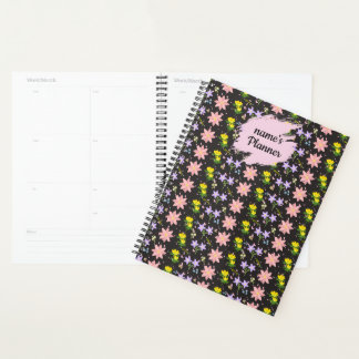 Personalisiertes Wildblumen-Muster Spiralblock Not Planer