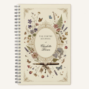 Personalisiertes Wildblumen-Poesie-Journal Notizbuch