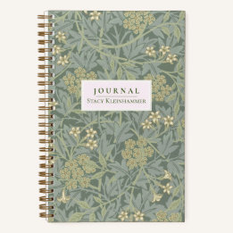 Personalisiertes William Morris Jasmin-Punkt-Tageb Notizbuch