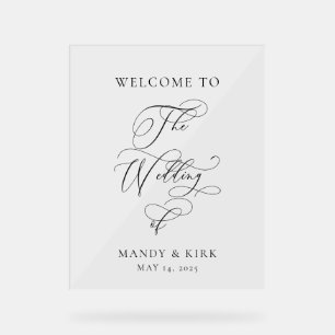 Personalisiertes „Willkommen bei unserer Hochzeit“ Acrylschild