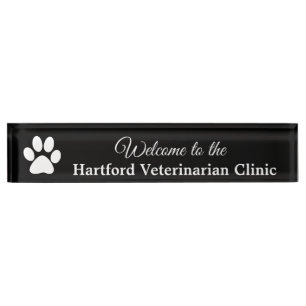 Personalisiertes willkommenes tierärztliches namensplakette