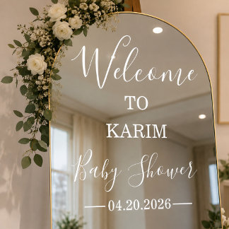 Personalisiertes Willkommensschild für Baby Shower Fensteraufkleber