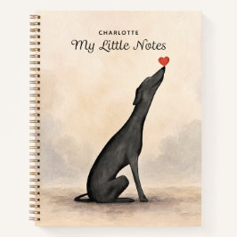 Personalisiertes Windhund-Notizbuch mit Namen Notizbuch