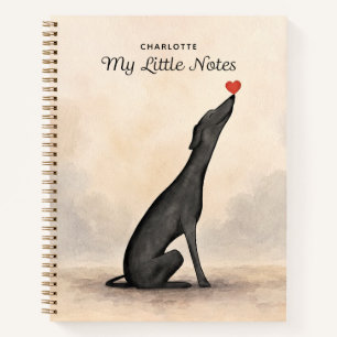 Personalisiertes Windhund-Notizbuch mit Namen Notizbuch