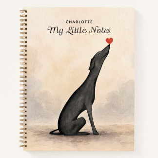 Personalisiertes Windhund-Notizbuch mit Namen Notizbuch