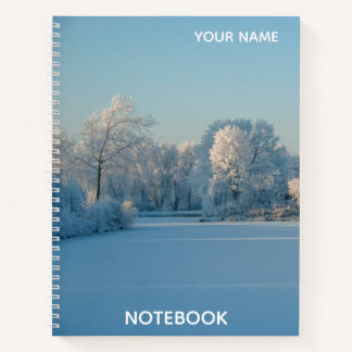 Personalisiertes Winter Snow Landscape Foto Notebo Notizbuch
