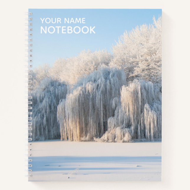 Personalisiertes Winter Snow Landscape Foto Notebo Notizbuch (Vorderseite)