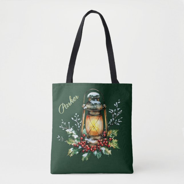 Personalisiertes Winter-Wasserfarben-Stechpalme &  (Vorderseite)