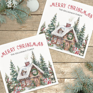 Personalisiertes Winter Weihnachten Serviette