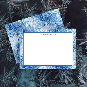 Personalisiertes Winter Wonderland Blau Mitteilungskarte